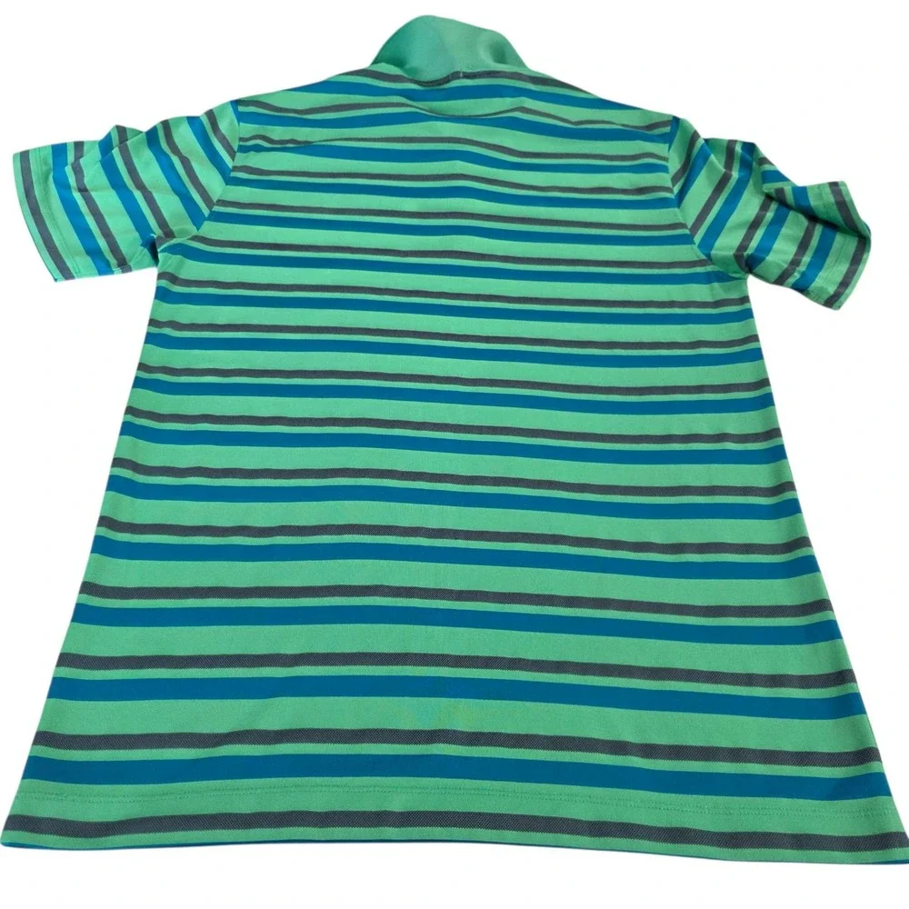Nike Golf Dri-Fit Tour‎ Performance Men Polo Shirt Green Purple Stripe Size M